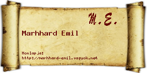Marhhard Emil névjegykártya